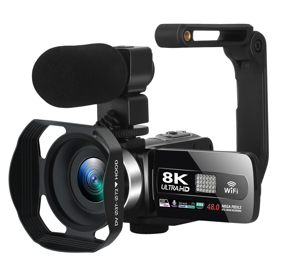 HDR 8K Digital Video Camera Night Vision 48MP WIFI Webcam Camcorder for Live Streaming