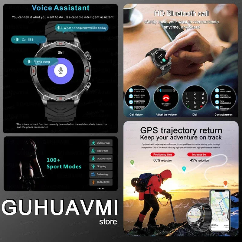 Xiaomi New Outdoor Military GPS Smart Watch Men AMOLED Screen Heart Rate Blood Pressure Bluetooth Call Waterproof Smartwatches