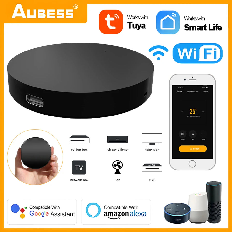 TUYA Smart IR Remote Controller WiFi Universal Infrared Smartlife APP Control For TV DVD AUD AC Works With Amz Alexa Google Home