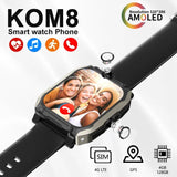 XUESEVEN KOM8 4+128GB Smart Watch Men GPS HD Dual Camera SIM Card WIFI Wireless Internet Access Heart Rate Waterproof Smartwatch