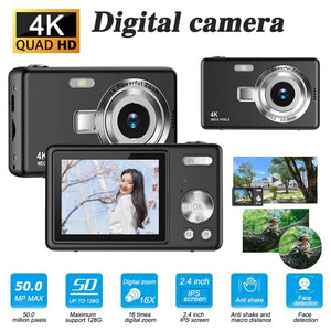 New Digital Camera Autofocus Camera For Kid Camcorder with 16x Zoom Compact Cameras 2.4-inch IPS screen Camera For Beginner