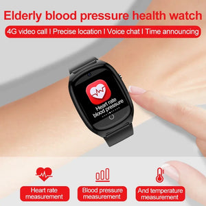 4G GPS Elderly Smart Watch SOS Video Call WIFI LBS Positioning Tracker Heart Rate Blood Pressure Body Temperature Smartwatch