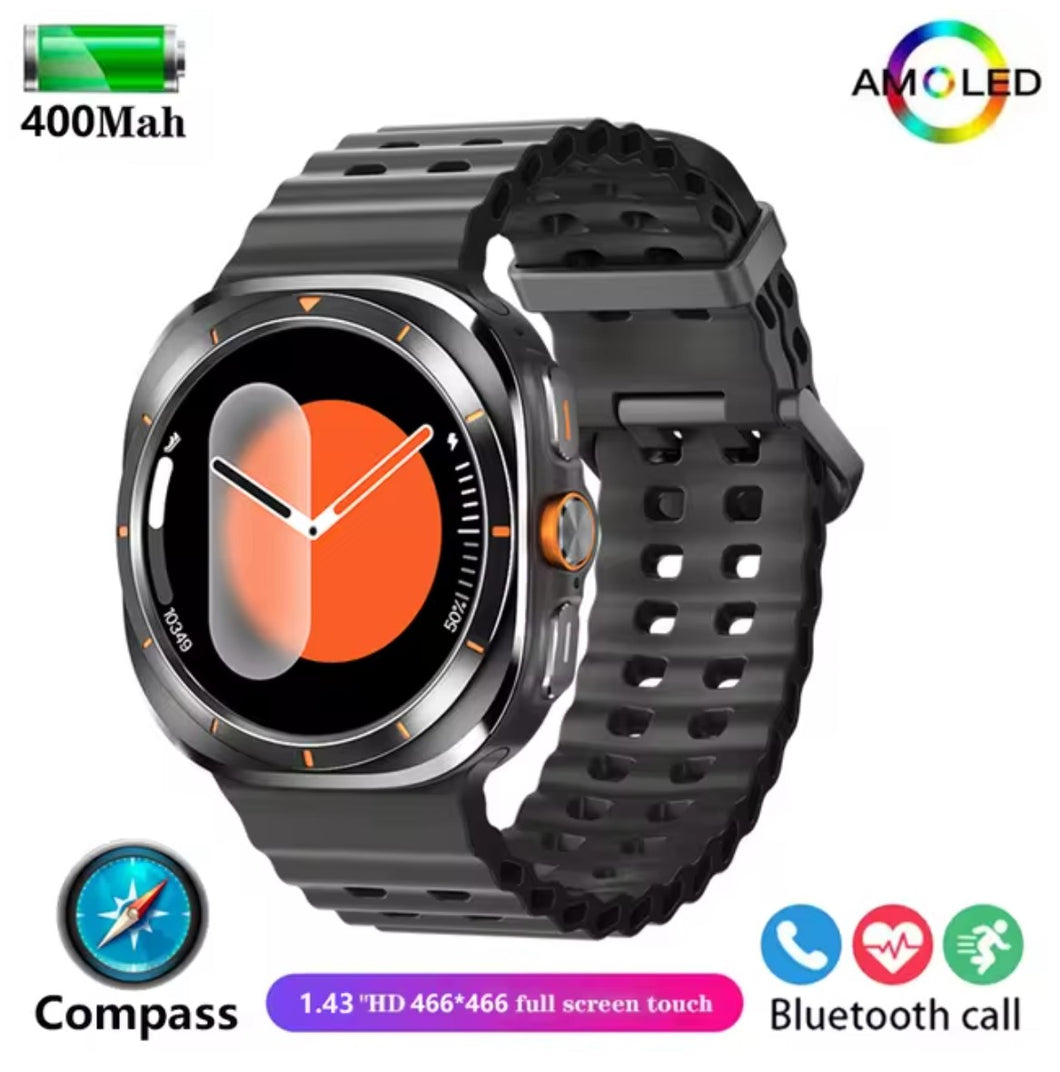 For Samsung Galaxy Watch Ultra New GPS Track Smart Watch Men Amoled Always Display Body Temperature Clock BT Talk Smart Watch