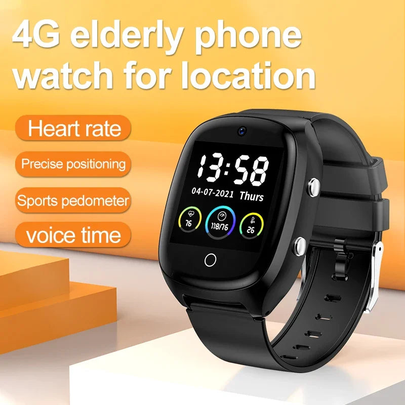 4G GPS Elderly Smart Watch SOS Video Call WIFI LBS Positioning Tracker Heart Rate Blood Pressure Body Temperature Smartwatch